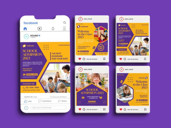 Download School Admission Social Media Bundle - Media bundle Collection