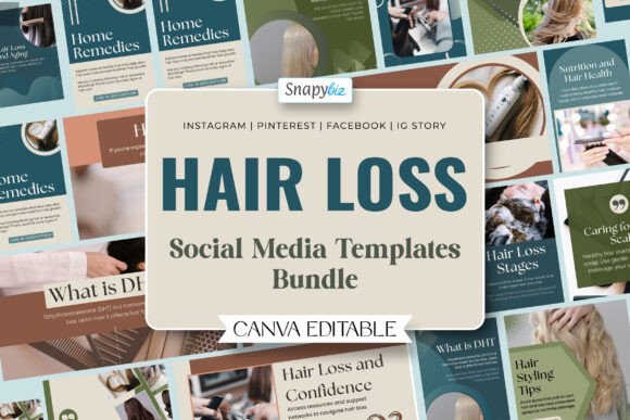 Download Hair Loss Canva Social Media Bundle - Media bundle Collection