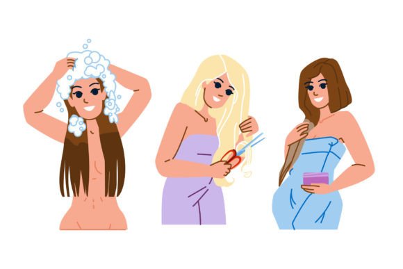Download Hair Care Woman Vector - Hair care Collection