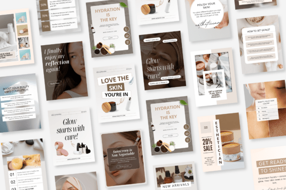 Download Skincare Canva Social Media Bundle - Media bundle Collection