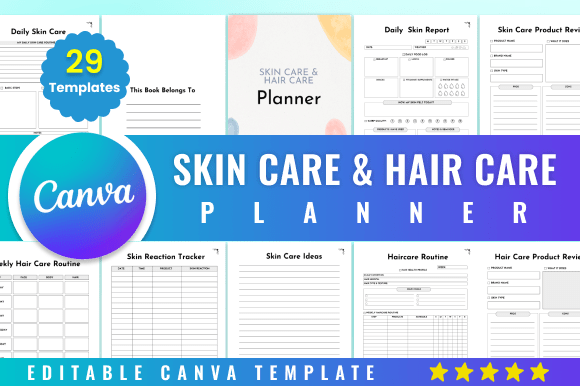 Download Editable Skin Care &amp; Hair Care Planner - Hair care Collection