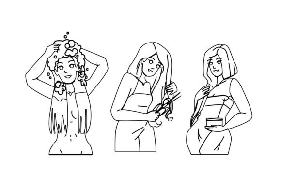 Download Hair Care Woman Vector - Hair care Collection