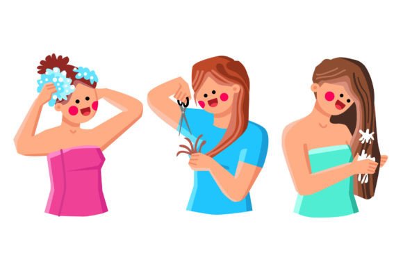 Download Hair Care Woman Vector - Hair care Collection